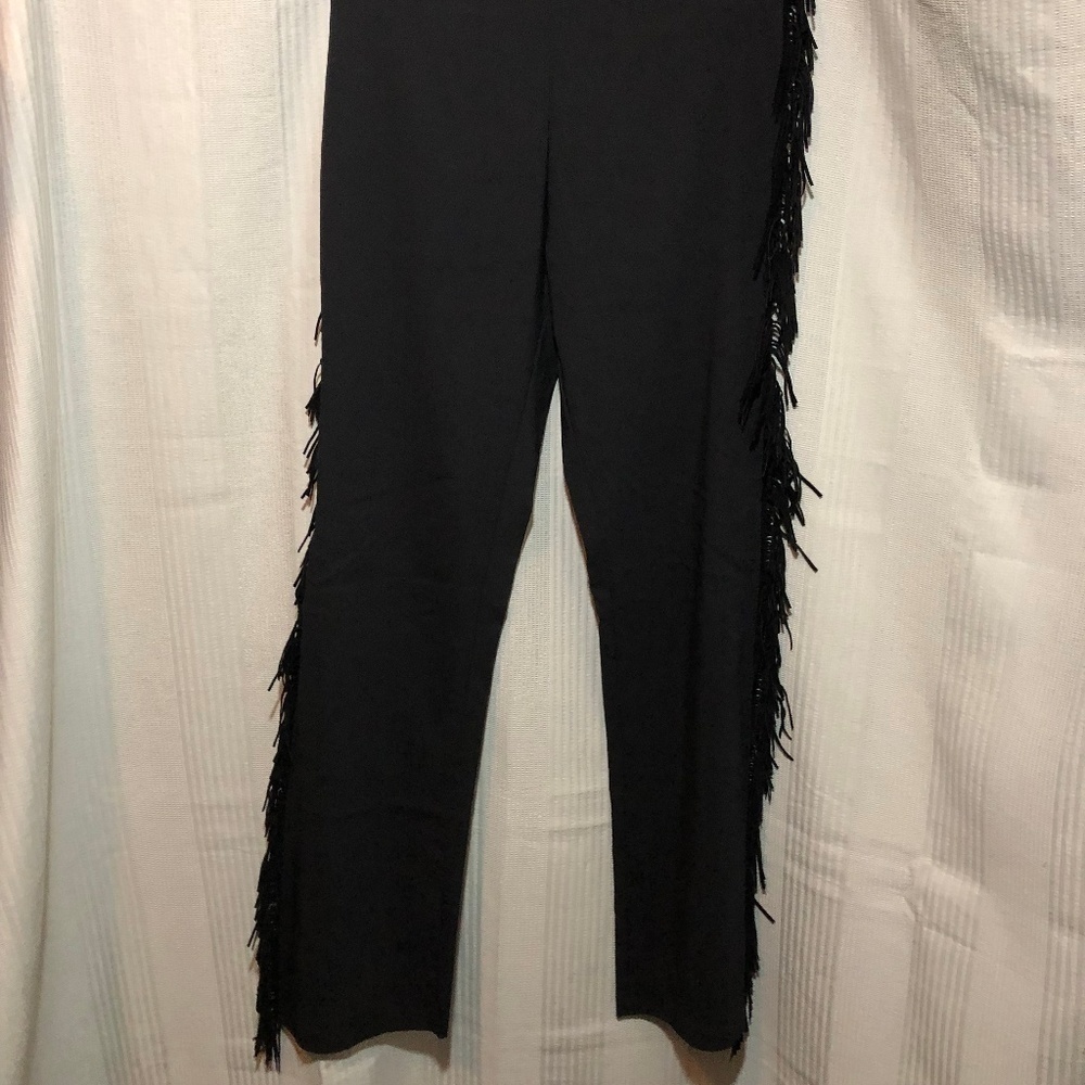 Charlotte Russe Black Fringed Pants Small